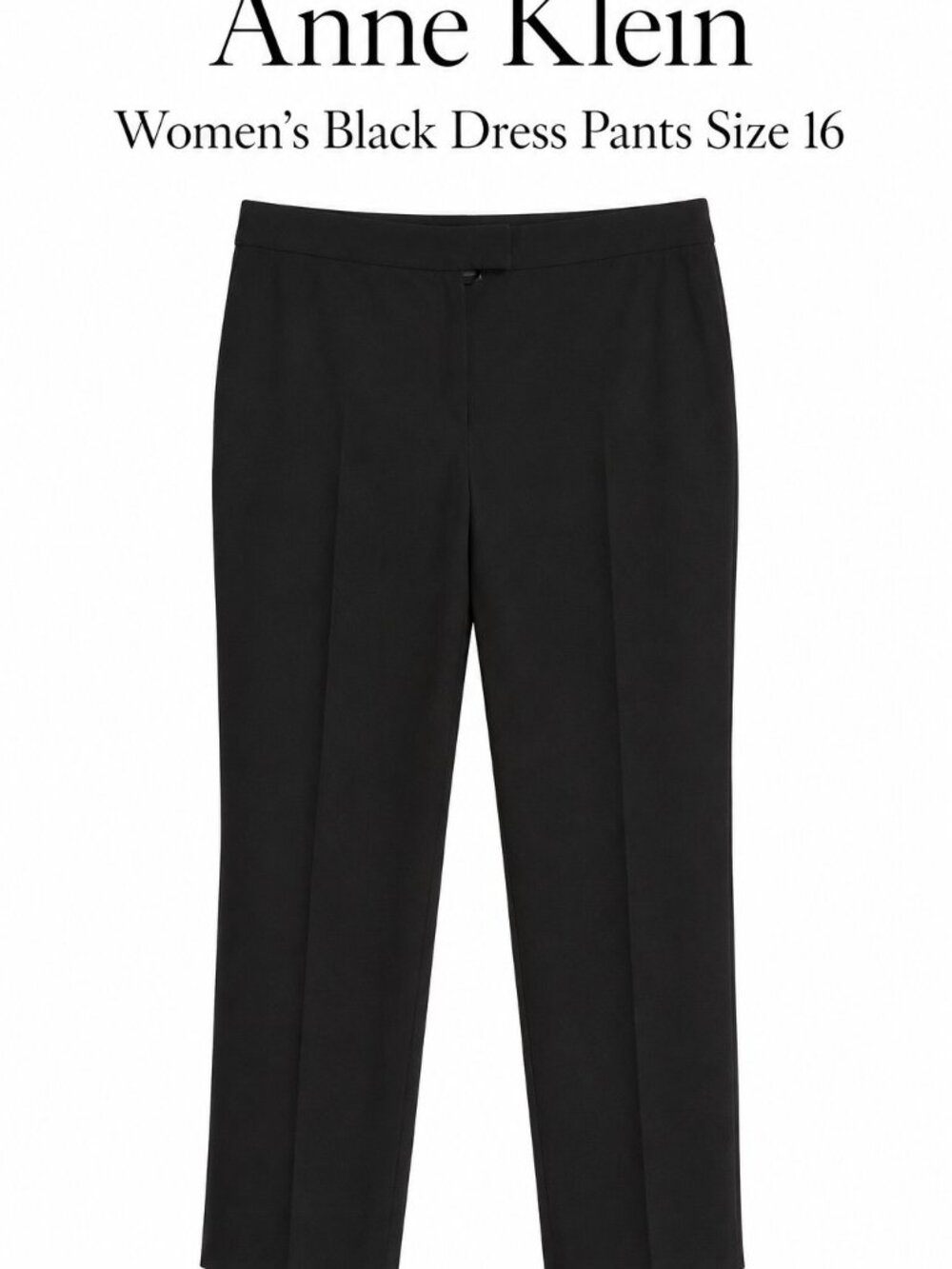 Anne Klein Women’s Black Dress Pants Size 16 Straight Leg Career Stretch